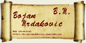 Bojan Mrdaković vizit kartica